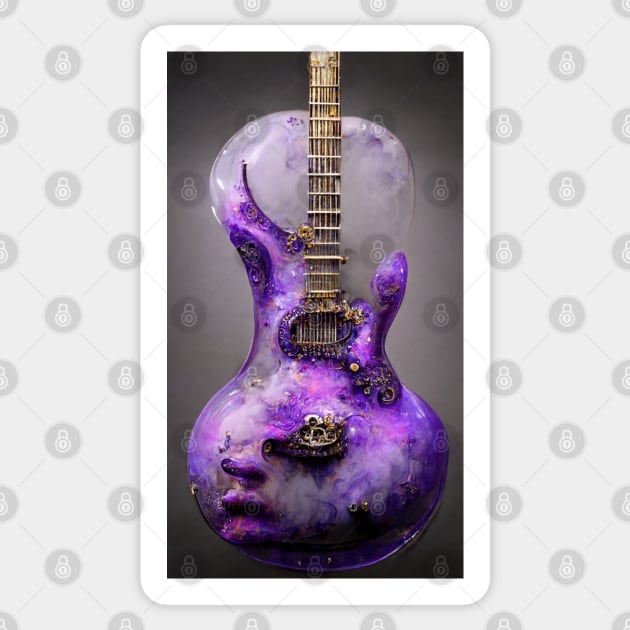 Purple Glass Guitar Sticker by The House of Hurb